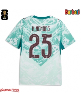 Portugalia Nuno Mendes #25 Tricou Fotbal Replică Mondial 2026 Barbati Deplasare